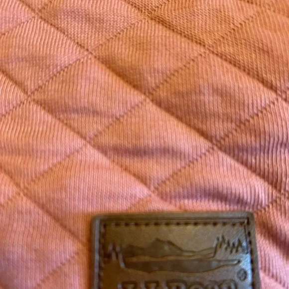 LL Bean Mauve/Pink pullover diamond quilting, quarter-zip pullover front pocket - Picture 5 of 6
